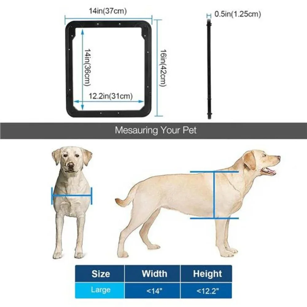 Dog Screen Door, Inside Door Flap 12x14x0.4 Inch, Lockable Pet Screen Door